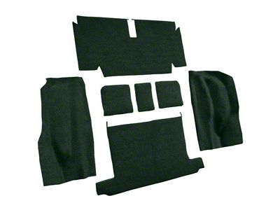 Rear Loop Molded Carpet with Heel Pad; Dark Green (71-72 Corvette C3 Convertible)