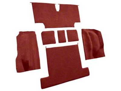 Rear Loop Molded Carpet without Heel Pad; Red (1976 Corvette C3)