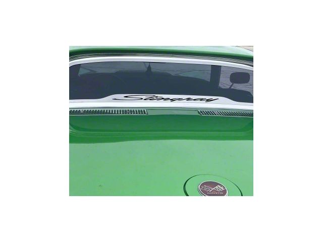 Rear Window Frame with Stingray Inlay; Black Carbon Fiber (68-75 Corvette C3 Coupe)