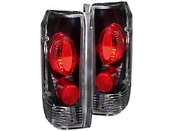 Tail Lights; Black Housing; Clear Lens (88-95 Bronco)