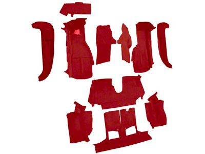 Truvette Molded Carpet without Door Panels; Torch Red (94-96 Corvette C4 Convertible)