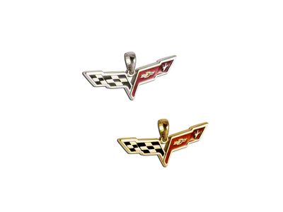 C6 Enameled Pendant; 1-3/16-Inch; Sterling Silver