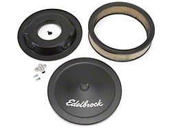 Edelbrock 1223 Air Cleaner; Steel; Round; 14In.; Black 