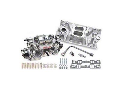 Edelbrock 2007 Manifold/Carb Kit; Performer; Sbc; Vortec; Natural Finish