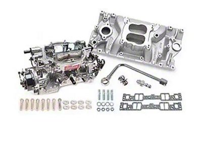 Edelbrock 2007 Manifold/Carb Kit; Performer; Sbc; Vortec; Natural Finish