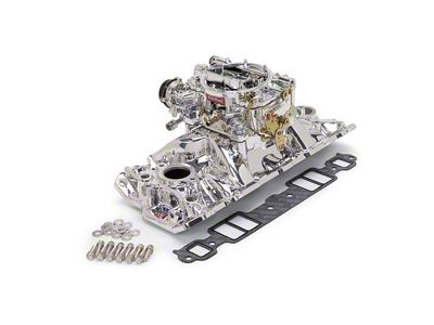 Edelbrock 2029 Manifold And Carb Kit; Performer Rpm; Air Gap; Small Block Chevrolet; Vortec;