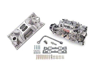 Edelbrock 2029 Manifold And Carb Kit; Performer Rpm; Air Gap; Small Block Chevrolet; Vortec; Na