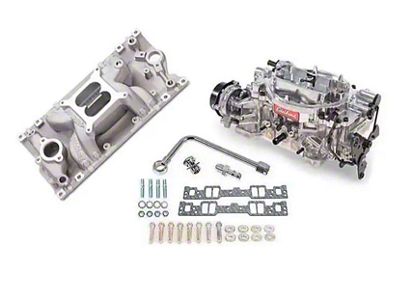 Edelbrock 2029 Manifold And Carb Kit; Performer Rpm; Air Gap; Small Block Chevrolet; Vortec; Na