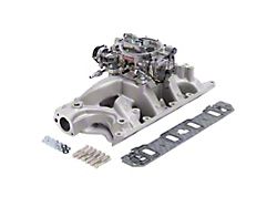 Edelbrock 2034 Manifold And Carb Kit; Performer Rpm; Air-Gap; Small Block Ford; 351W; Natural F