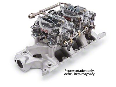 Edelbrock 2037 Manifold And Carb Kit; Performer Rpm; Ford Fe; Natural Finish