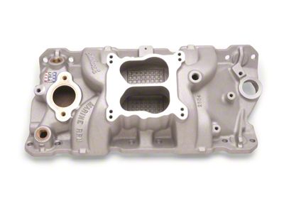 Edelbrock 2504 Manifold; Sbc 23-Degree; Marine Rpm; 1955-1986; With Brass