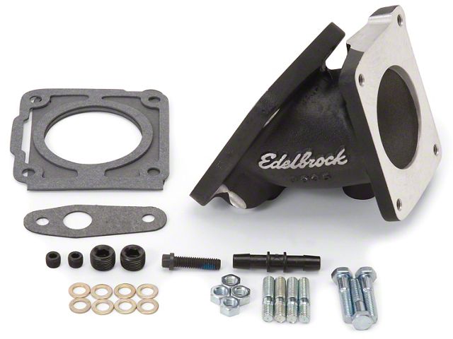 Edelbrock 38353 Efi; Throttle Body Adaptor Elbow ; Ford Mustang; 94-95 With Black Mini Texture