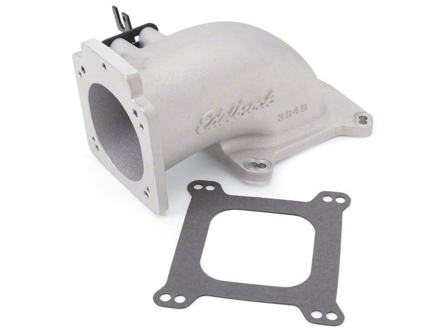 Edelbrock 3848 Low Profile Intake Elbow; 90Mm Throttle Body To Square-Bore Flange; As-Cast Fini