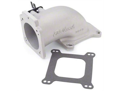 Edelbrock 3848 Low Profile Intake Elbow; 90Mm Throttle Body To Square-Bore Flange; As-Cast Fini