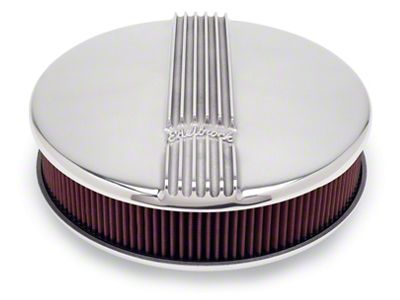 Edelbrock 4117 Round Cast Aluminum Air Cleaner For Single 4-Barrel Carburetor; Polished Finish