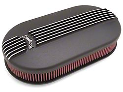 Edelbrock 41193 Classic Series Air-Cleaner; Large Ova For Dual-Quads; Black Finish 