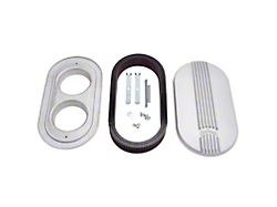 Edelbrock 41199 Air Cleanerair Cleaner; Classic; Finned; Single Carburetor; Large; Oval; As Cast