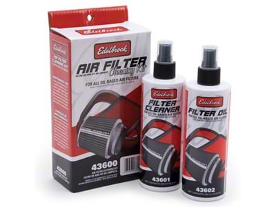 Edelbrock 43600 Air Filter Cleaning Kit; Clear Oil