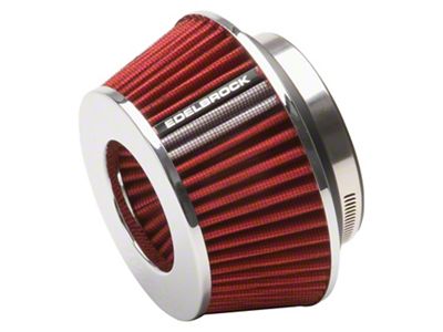 Edelbrock 43611 Air Filter; Cone; 3.7In. Tall; Red/Chrome