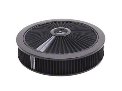 Edelbrock 43662 Air Cleaner; Pro-Flo; 14In. Round; With Breathable Lid; Black Element; Black Rim