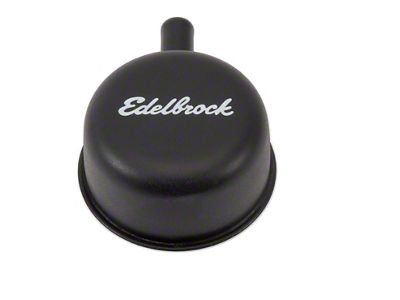 Edelbrock 4413 Round Cap W/Nipple Black