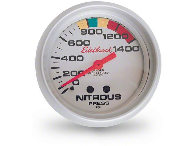 Edelbrock 73802 Nitrous Pressure Gauge 2 5/8In. 0-1400 Psi
