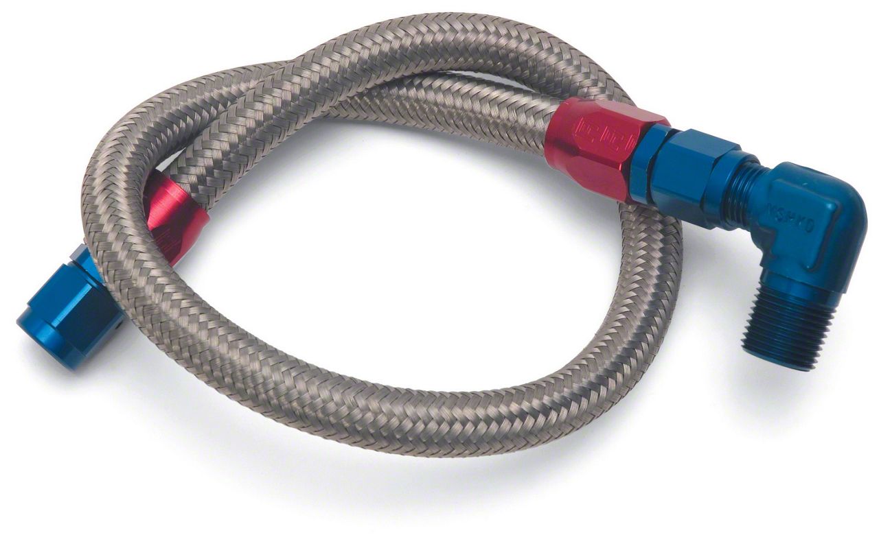 Ecklers Edelbrock 8123 Fuel Line Braided Stainless For Sbc Use With 8134