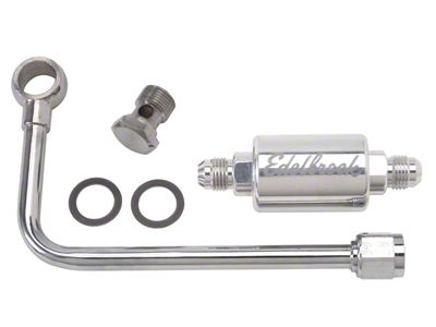 Edelbrock 8131 3/8In. Hard Fuel Line With-6 B-Nut/Polished Filter