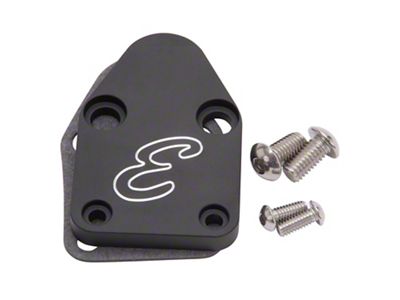 Edelbrock Fuel Pump Block-Off Plate; Black (67-86 Small Block V8 Camaro)