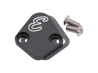 Edelbrock Fuel Pump Block-Off Plate; Black (67-72 Big Block V8 Camaro)