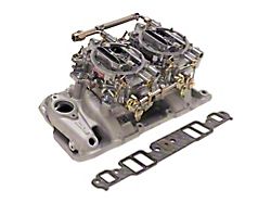 Edelbrock Performer RPM Dual Quad Air-Gap Manifold and AVS2 Carburetor Kit; 500 CFM; Satin Finish (57-86 Small Block V8 Corvette C1, C2 & C3)