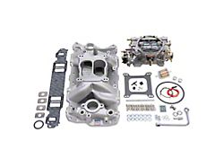 Edelbrock Performer Air-Gap Intake Manifold and AVS2 Carburetor Kit; 650 CFM; Satin Finish (55-57 Small Block V8 150, 210, Bel Air, Nomad)