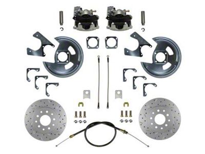 LEED Brakes Rear Disc Brake Conversion Kit with MaxGrip XDS Rotors; Zinc Plated Calipers (68-69 Camaro)