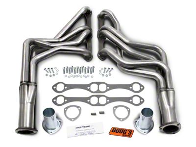 1-5/8-Inch 4-Tube Full Length Headers; Stainless Steel (67-69 Small Block V8 Camaro w/o A/C; 70-81 Small Block V8 Camaro)