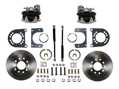 LEED Brakes Rear Disc Brake Conversion Kit with Vented Rotors for Ford 9-Inch Large Bearing Rear Axles; Zinc Plated Calipers (57-70 Fairlane; 68-72 Montego; 68-76 Torino)