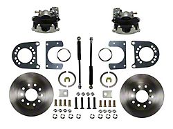 LEED Brakes Rear Disc Brake Conversion Kit with Vented Rotors for Ford 8 and 9-Inch Small Bearing Rear Axles; Zinc Plated Calipers (64-73 Mustang)