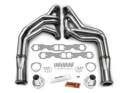 1-3/4-Inch 4-Tube Full Length Headers; Stainless Steel (55-57 Small Block V8 Bel Air, Nomad, One-Fifty Series, Two-Ten Series)