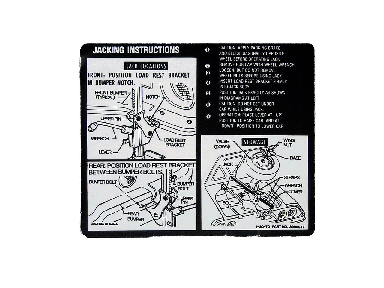 Camaro Decal Sets 1970-1981