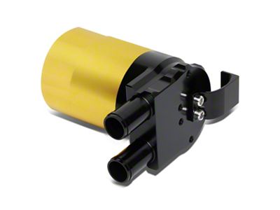 Aluminum Oil Catch Can with Baffle; Black/Gold (Universal; Some Adaptation May Be Required)