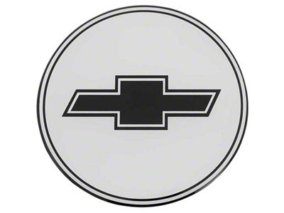 R15 Wheel Center Cap with Bow Tie Logo; Silver and Black (67-92 Camaro)