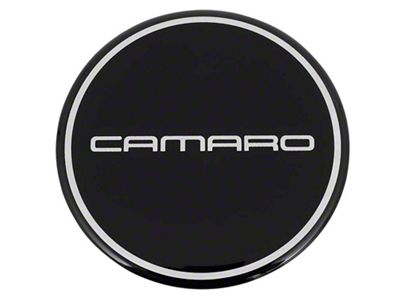 R15 Wheel Center Cap with Camaro Logo; Chrome and Black (67-92 Camaro)