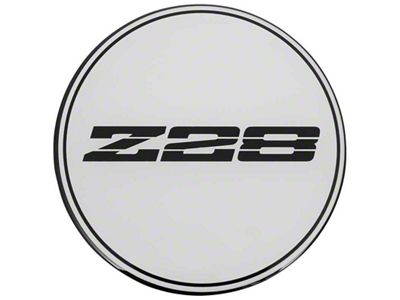 R15 Wheel Center Cap with Z28 Logo; Black and Silver (67-92 Camaro)