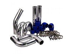3-Inch Aluminum Intercooler Piping and Hose Kit; Blue (Universal; Some Adaptation May Be Required)