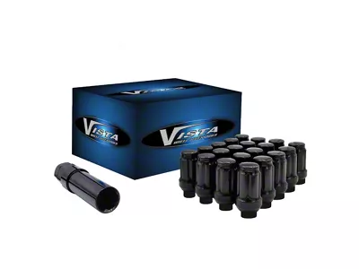 Black Acorn Spline ET Lug Nuts; M12x1.5; Set of 20 (84-96 Corvette C4)