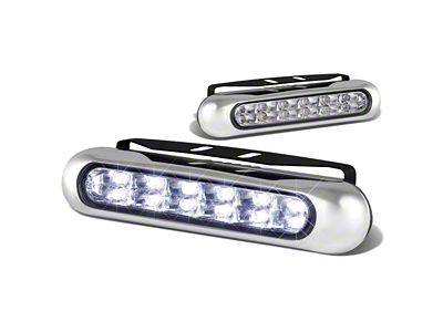 12-LED Rectangular Fog Lights; Clear (Universal; Some Adaptation May Be Required)