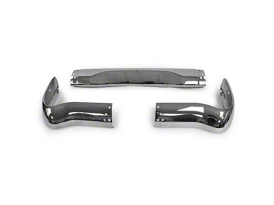 3-Piece Rear Bumper; Chrome (1955 Nomad)