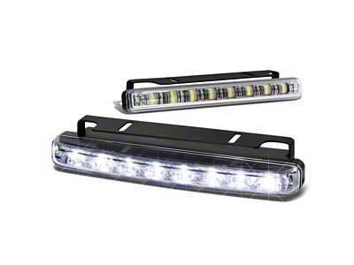 8-LED Rectangular Fog Lights; Clear (Universal; Some Adaptation May Be Required)