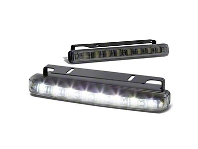 8-LED Rectangular Fog Lights; Smoke (Universal; Some Adaptation May Be Required)