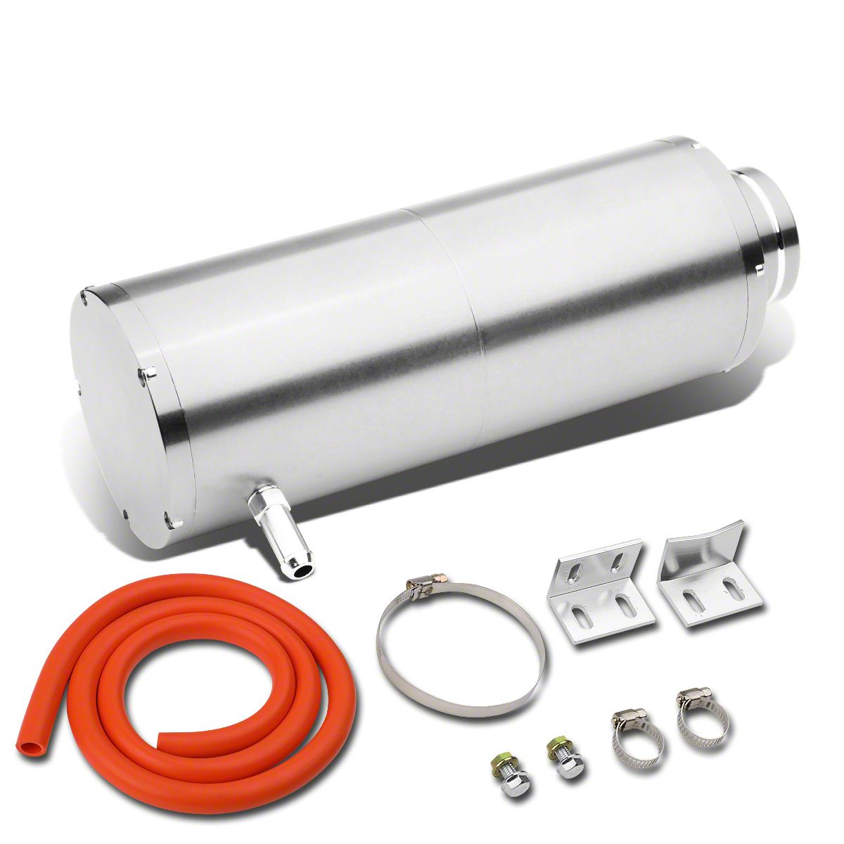 Universal Aluminum Radiator Coolant Catch Tank Kit – 800ml Overflow Reservoir – Silver, Direct Replacement