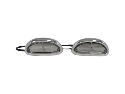 Parking Lights; Chrome Housing; Clear Lens (1955 150, 210, Bel Air, Nomad)